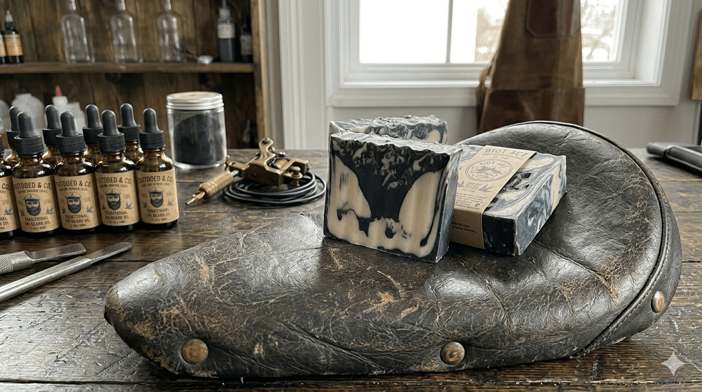 The Riot Act Inked Bar Soap — Goat Milk Activated Charcoal Tattoo Aftercare Soap