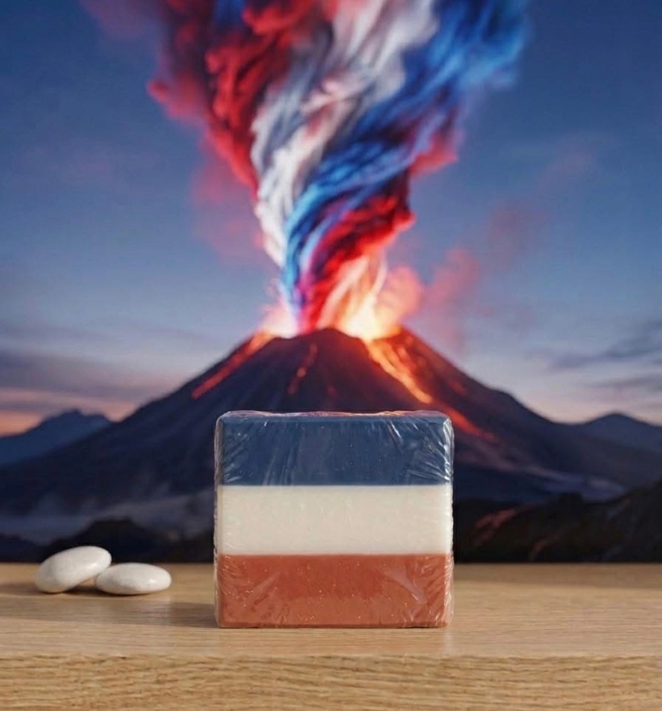 The Riot Act Patriotic Volcano Bar Soap — Handmade Lavender Red Lava Artisan Soap