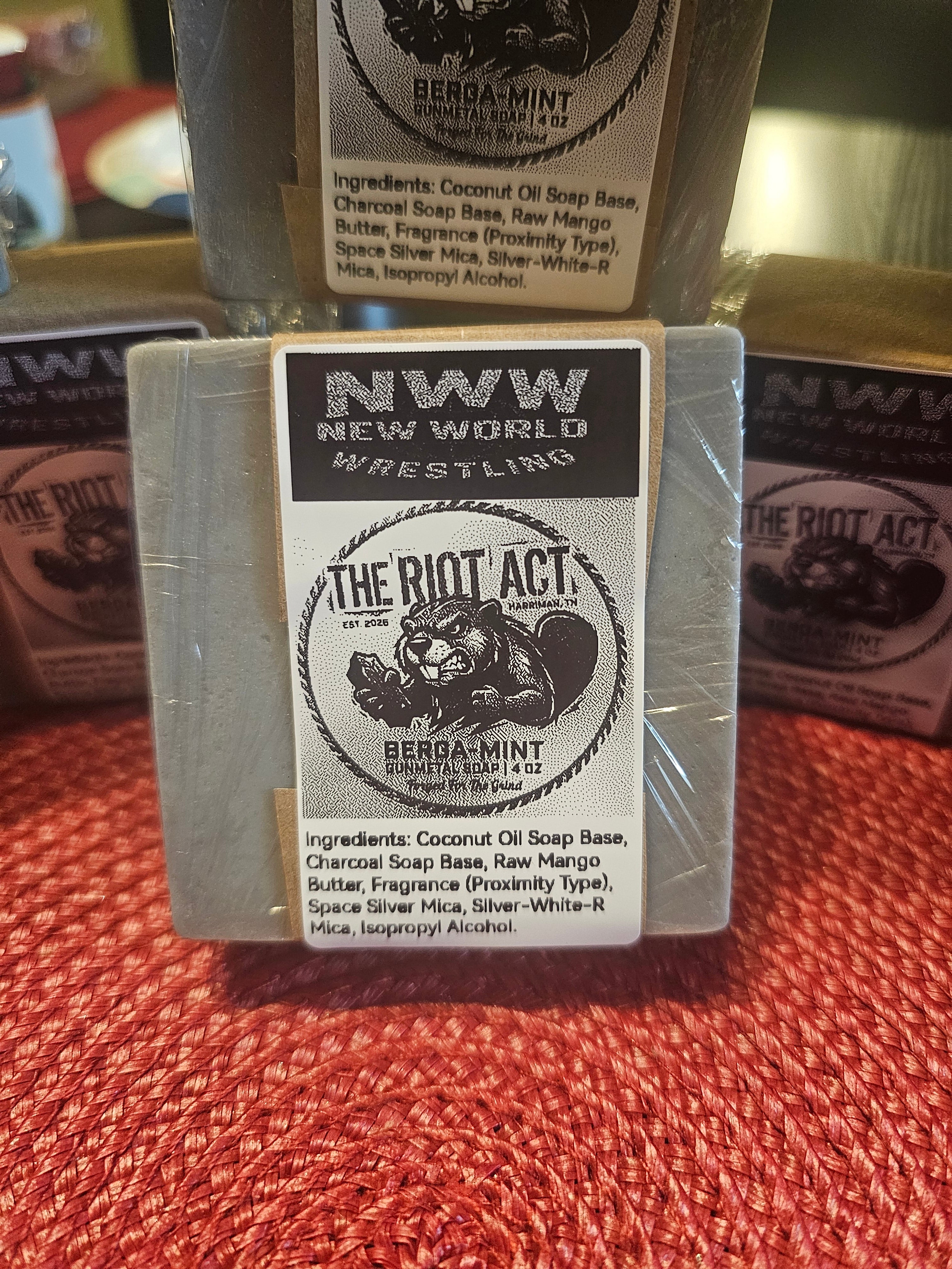 The Riot Act Berga-Mint Bar Soap — Heavy Duty Activated Charcoal Bergamot Men's Soap