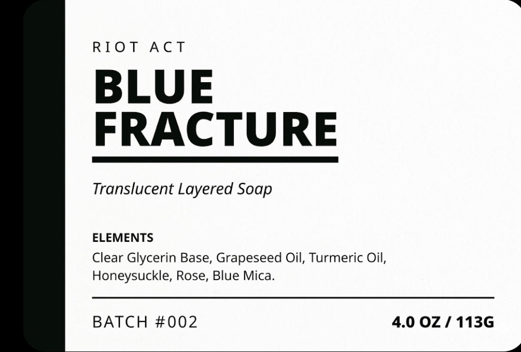 The Riot Act Blue Fracture Bar Soap — Handmade Cobalt Blue Glycerin Artisan Soap
