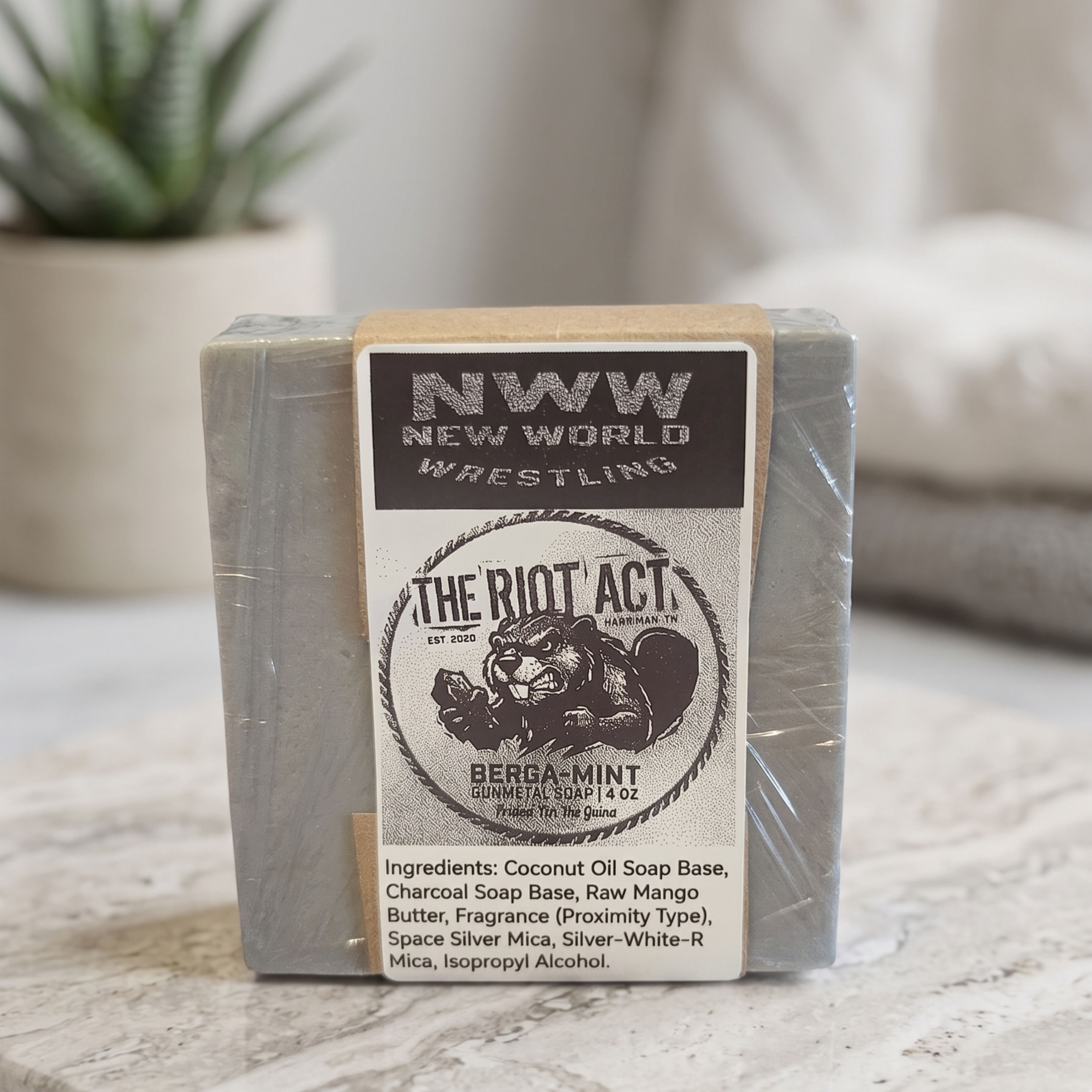 The Riot Act Berga-Mint Bar Soap — Heavy Duty Activated Charcoal Bergamot Men's Soap