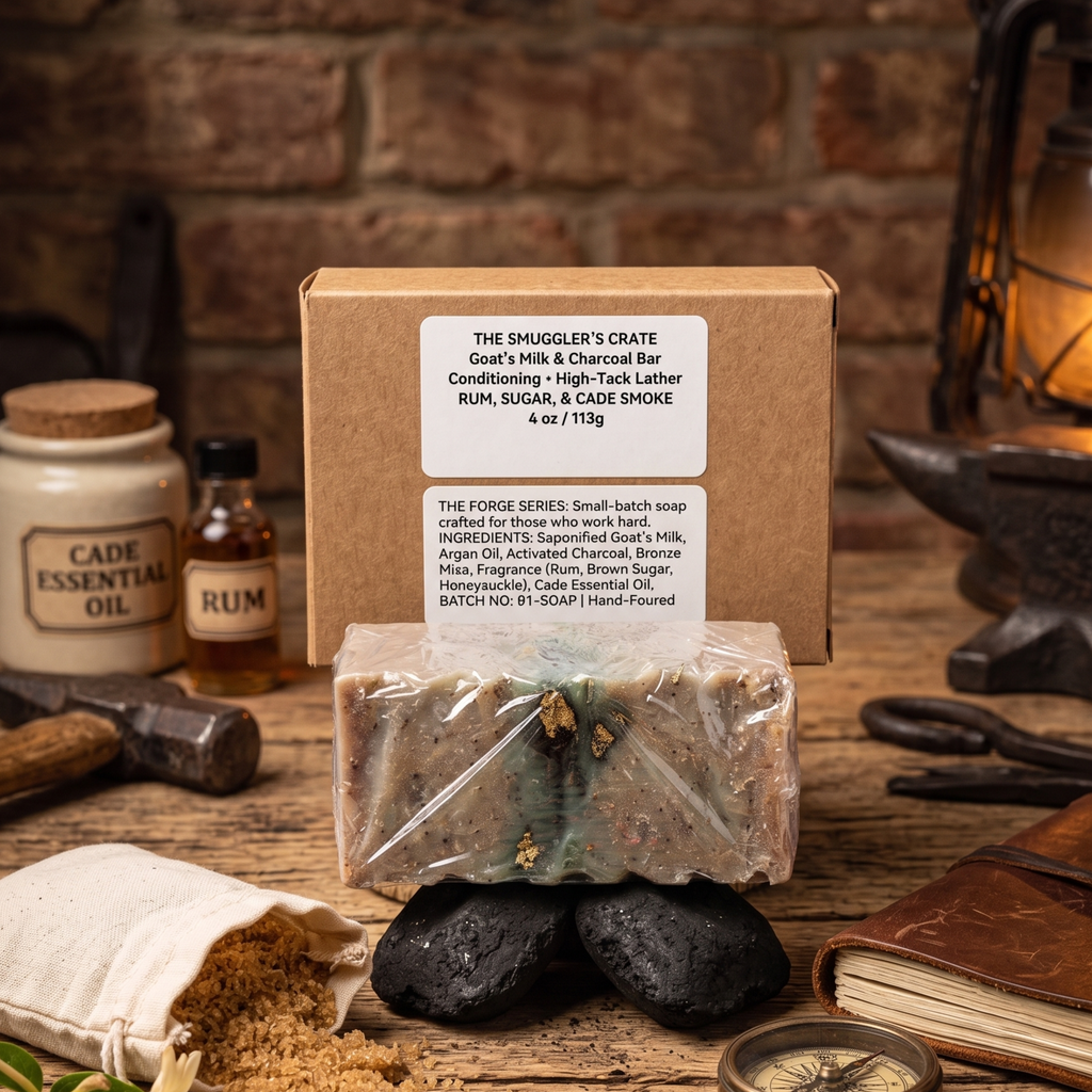 The Riot Act Smuggler's Crate Bar Soap — Activated Charcoal Rum & Smoke Artisan Soap