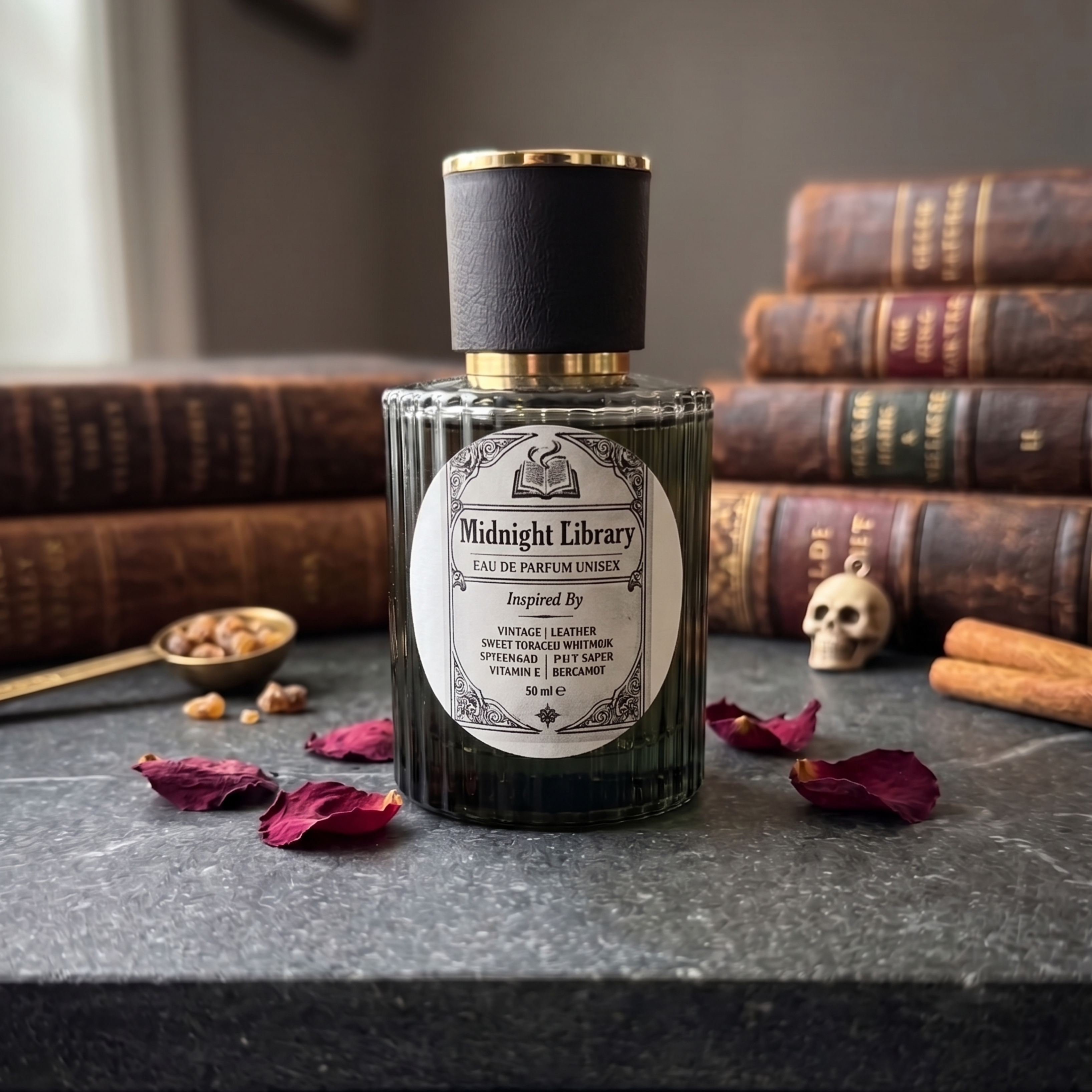 The Riot Act Midnight Library Cologne — Small Batch Leather Tobacco Men's Artisan Cologne