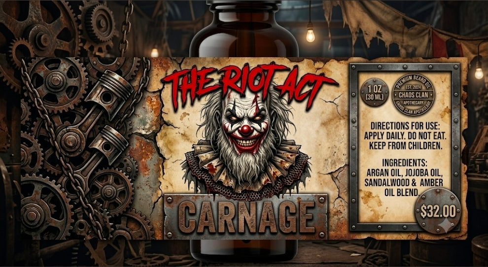 Riot Act Carnage Artisan Beard Oil Premium XL