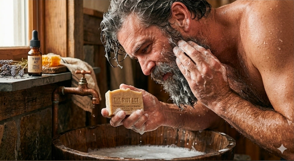 The Riot Act Tallow Mango Beard Bar Premium
