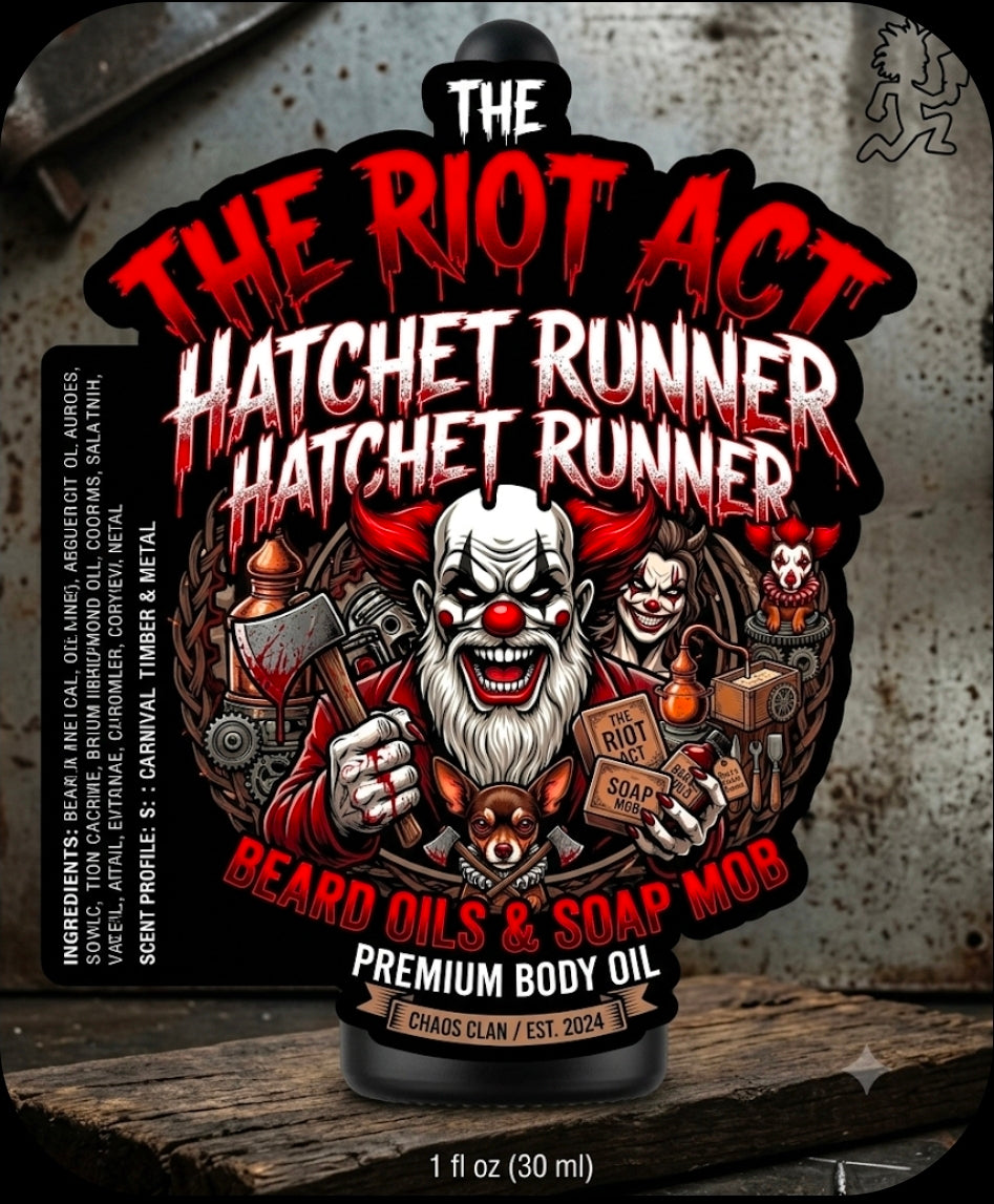 HATCHET RUNNER Premium Body Oil | Riot Act Beard Co.