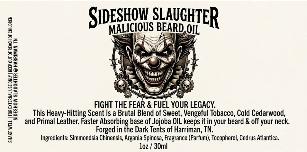 Sideshow Slaughter Malicious Beard Oil detail