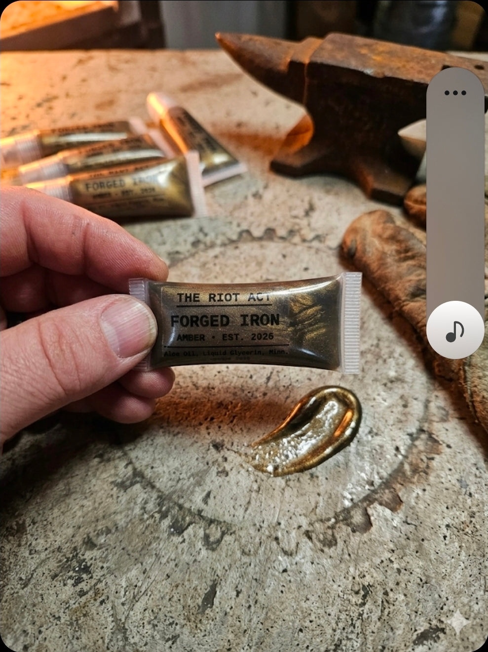 Forged Iron Amber Scented Lip Gloss Handmade