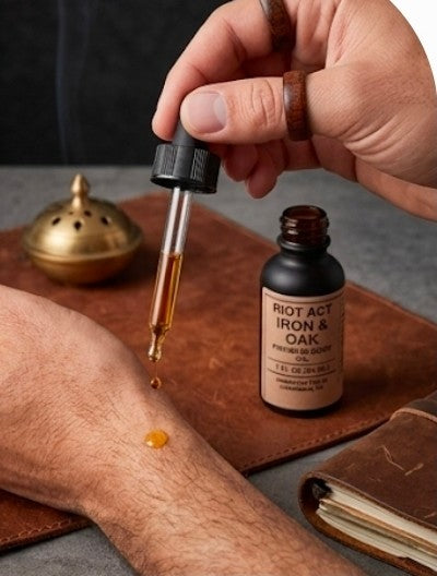 Iron & Oak Premium Body Oil | Riot Act Beard Co.