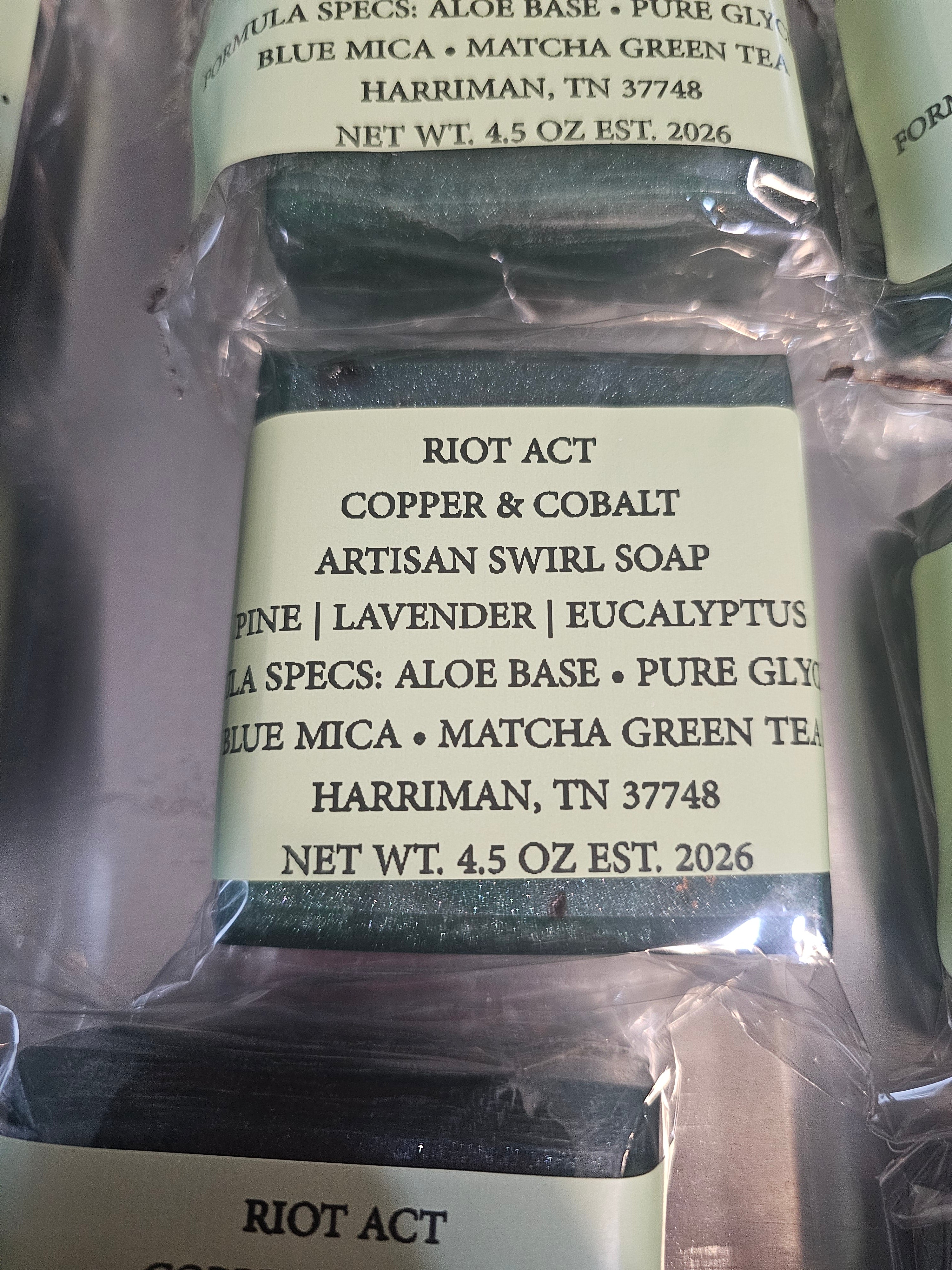 Copper Cobalt Aloe Matcha Artisan Soap Bar XL