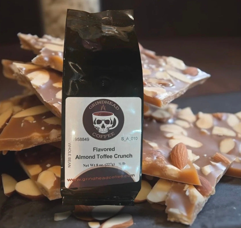 Almond Toffee Crunch Coffee - Nutty Flavor Coffee - Caramel, Butterscotch