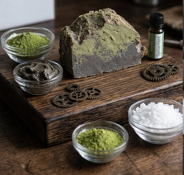 Iron Moss Soap – Dead Sea Mud & Matcha Green Tea Soap for Deep Clean & Smooth Skin
