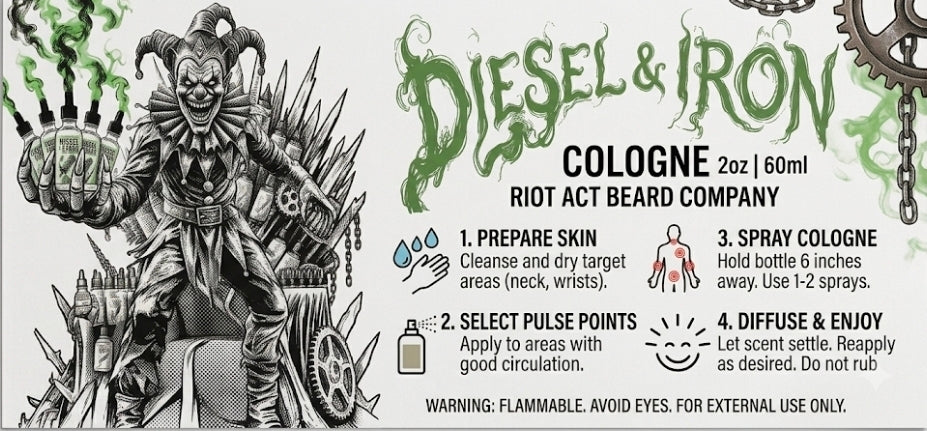 Diesel & Iron Cologne on display