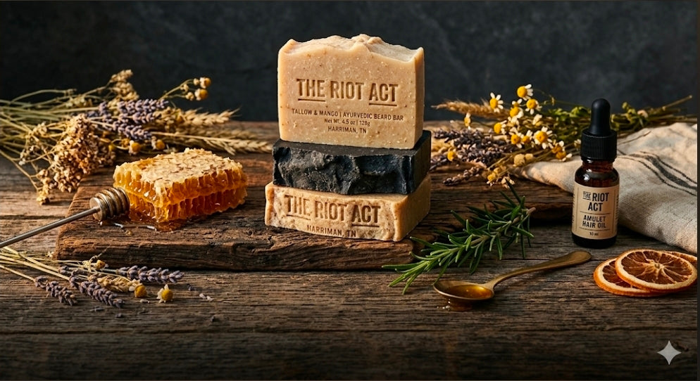 The Riot Act Tallow Mango Beard Bar Premium