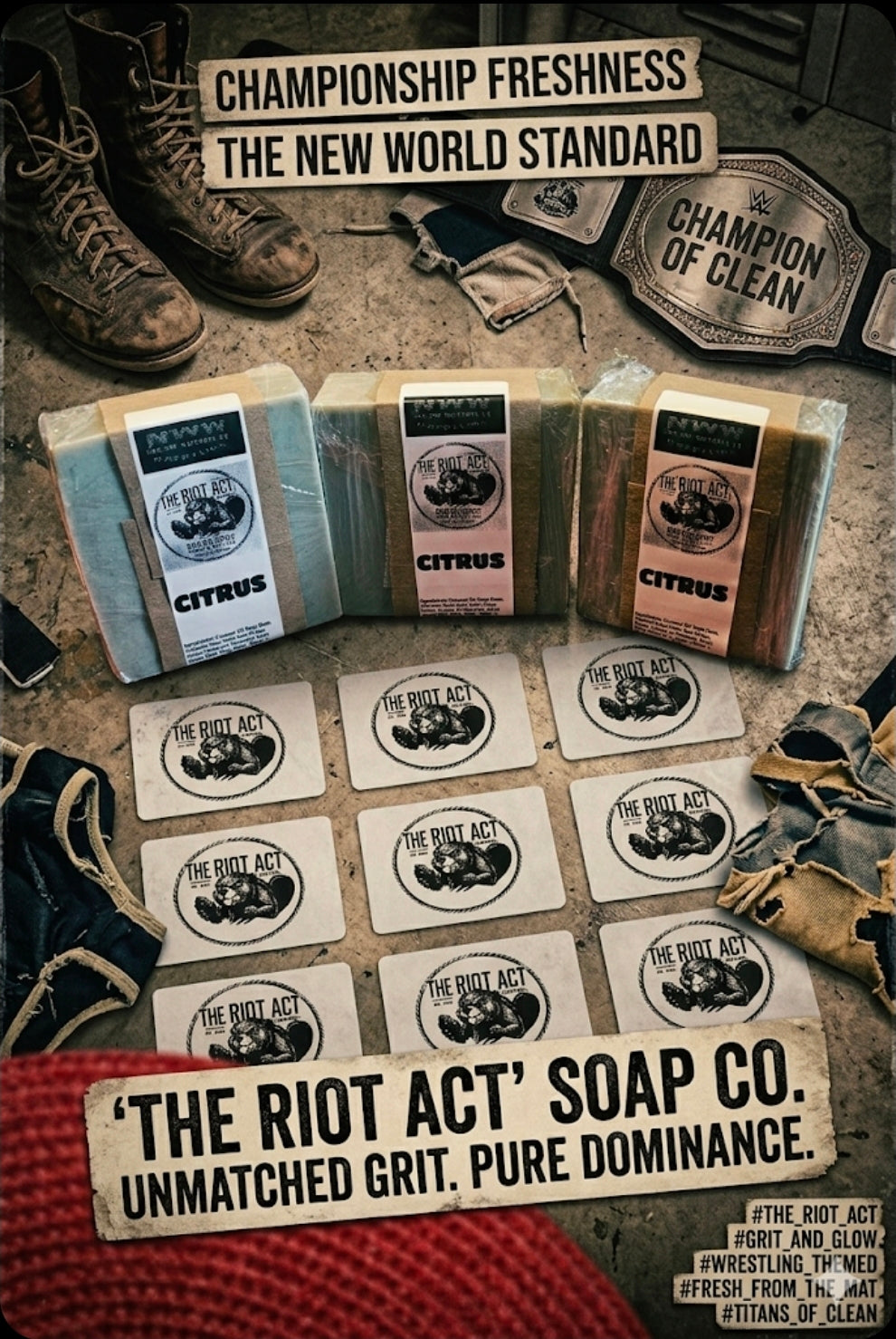 The Riot Act Berga-Mint Citrus Bar Soap — Heavy Duty Activated Charcoal Kaolin Clay Men's Soap
