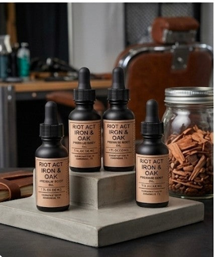 Iron & Oak Premium Body Oil | Riot Act Beard Co.