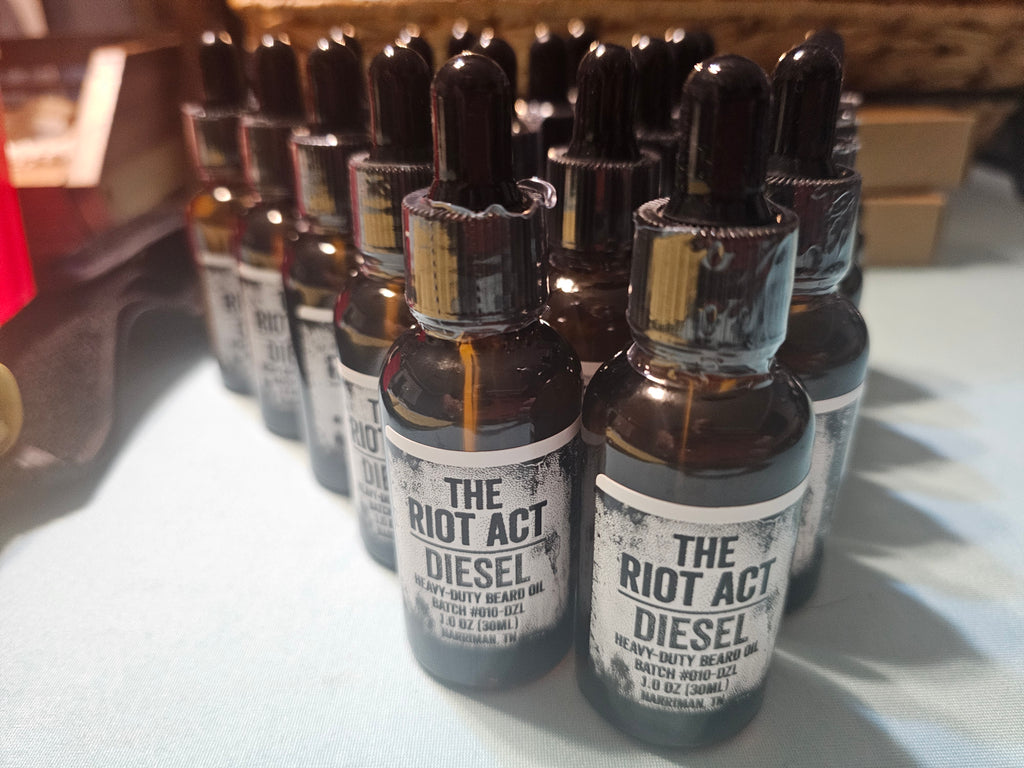The Riot Act DIESEL Beard Oil — Heavy Duty Industrial Smoky Men's Beard Oil