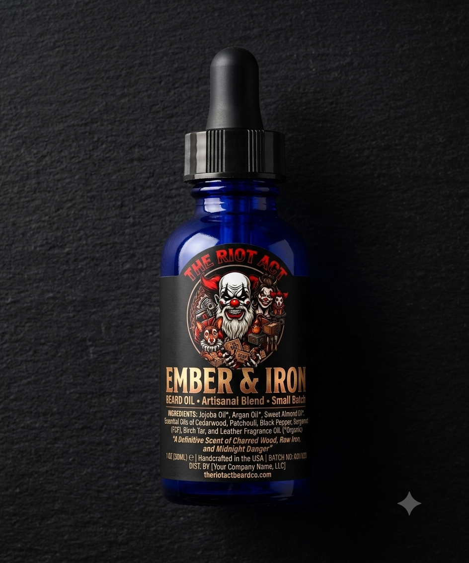Ember & Iron Beard Oil detail