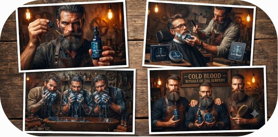 Cold Blood Beard Balm bottle detail